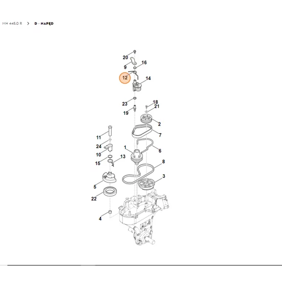 STIHL Glebogryzarka MH445.0  Sprężyna kątowa 6241 716 5600